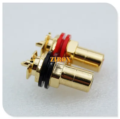 Комплект из 2 предметов Чистый медный позолоченный разъем RCA аудио lotus