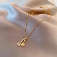 fork spoon small foodie small crowd design sense necklace female trendy web celebrity collarbone chain cold wind jewelry