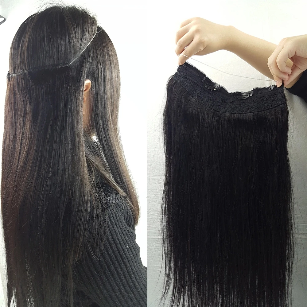 WERD 20 дюймов невидимая проволока без зажима одна штука Halo наращивание волос флип в