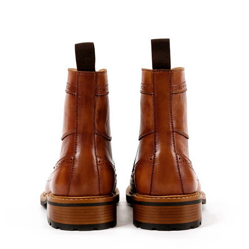 Винтажные Дизайнерские Мужские ботинки в стиле милитари для верховой езды из