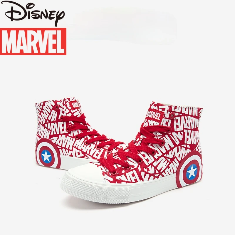 

2021 Disney High Canvas Fashion Casual Shoes Marvel Canvas Shoes US Team Full Print High Top Men's and Women's Shoes