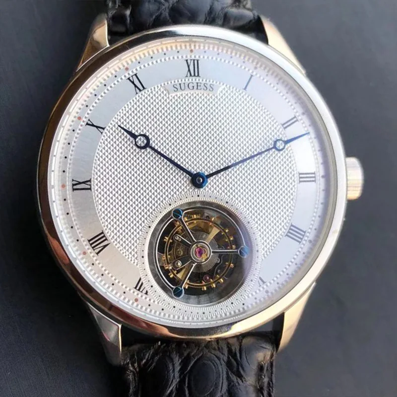 

SUGESS Tourbillon Watch For Men Luxury Casual Classic Seagull Movement ST8230 Sapphire Waterproof Clous de Paris Dial Stainless