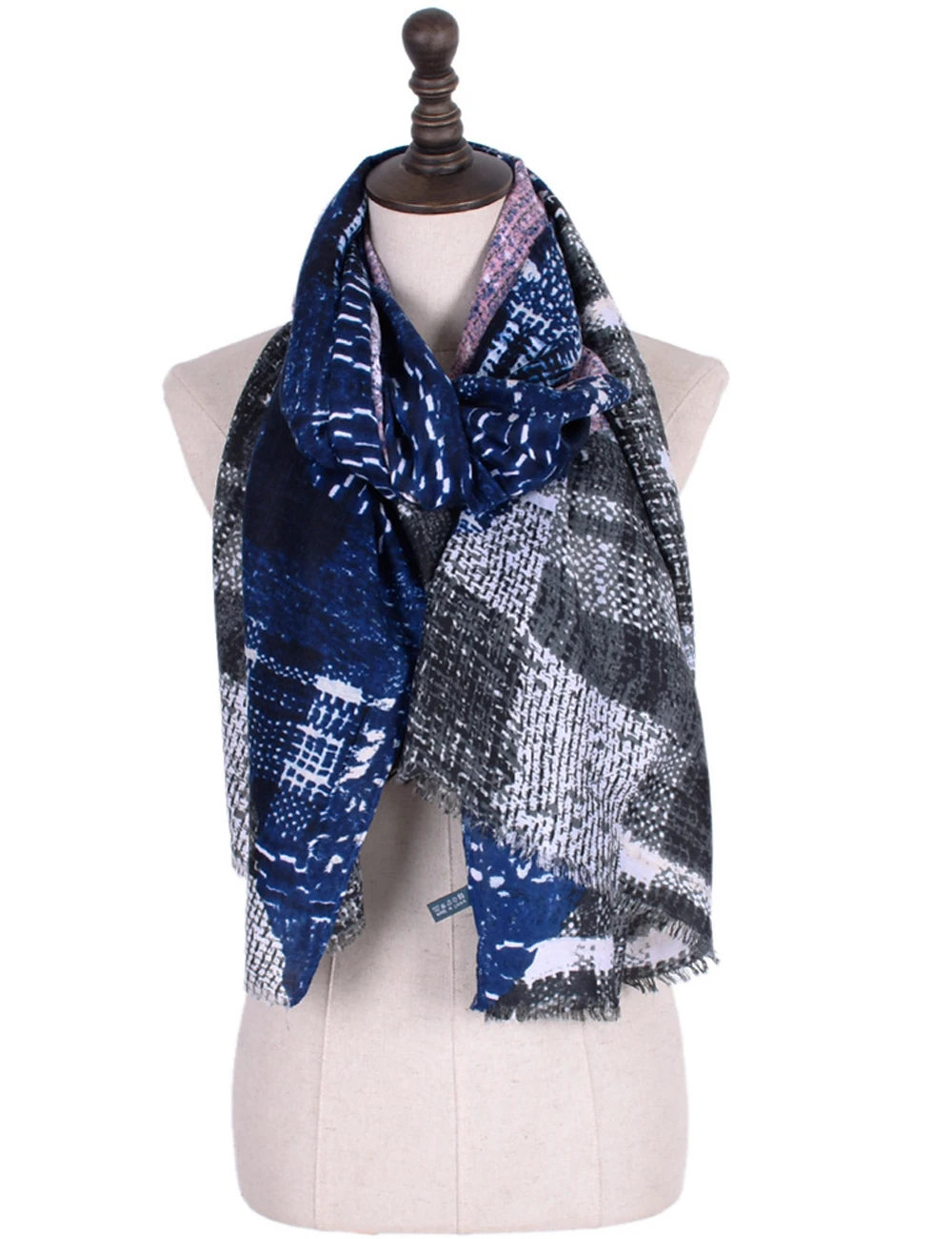 Новый зимний женский винтажный шарф клетчатый теплый кашемировый жилет Пашмина