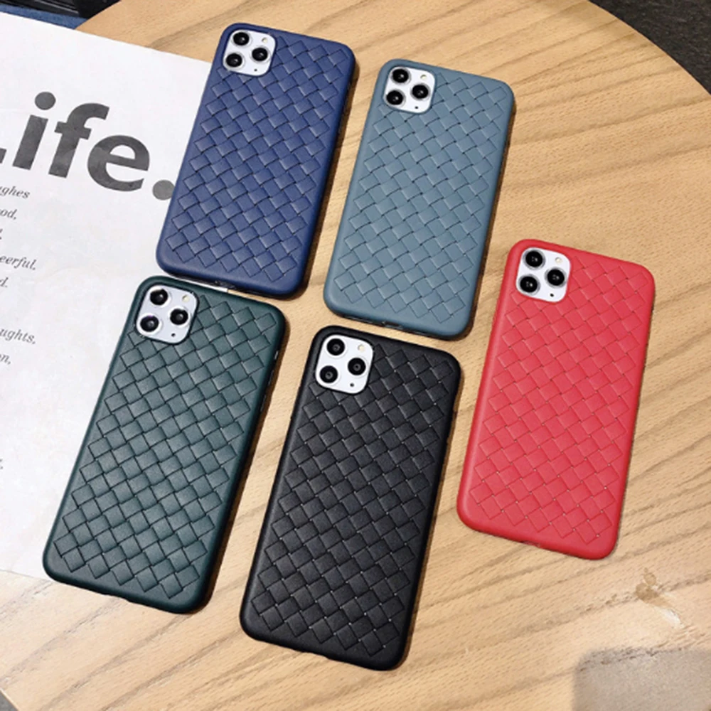 Breathable Mesh Phone Case Weaving Grid Silicone Soft Cover Luxury Leather Cases For iPhone 11 Pro Max 6 6s 7 8 Plus X XR XS | Мобильные