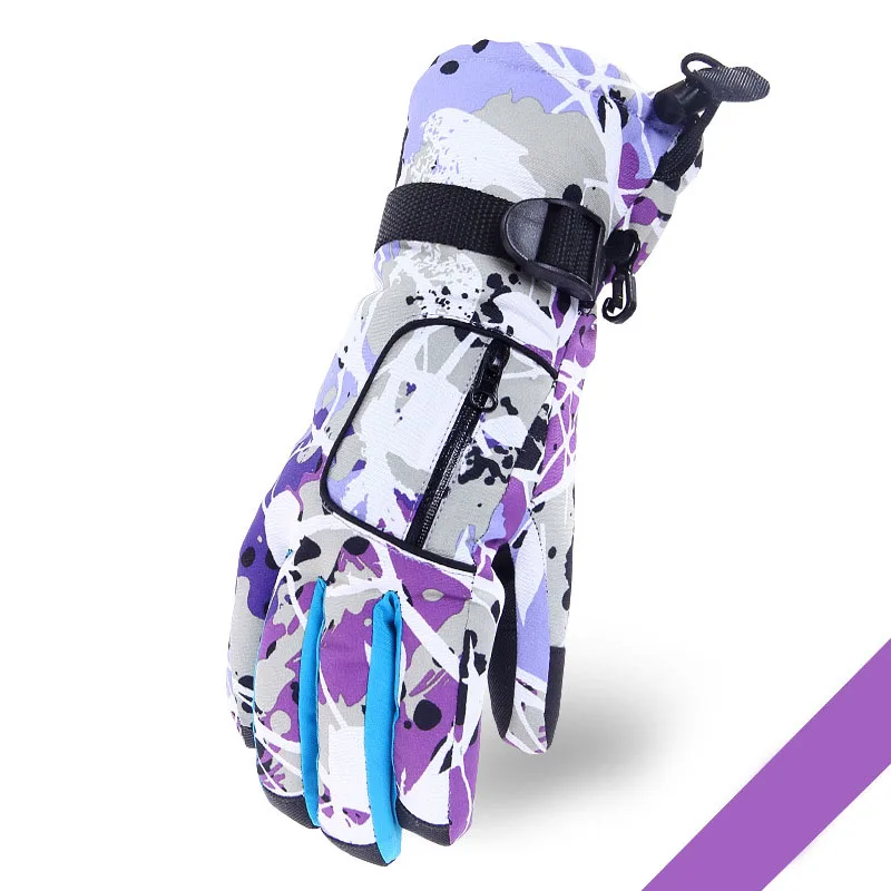 Зимние толстые лыжные перчатки для девочек и мальчиков водонепроницаемые теплые