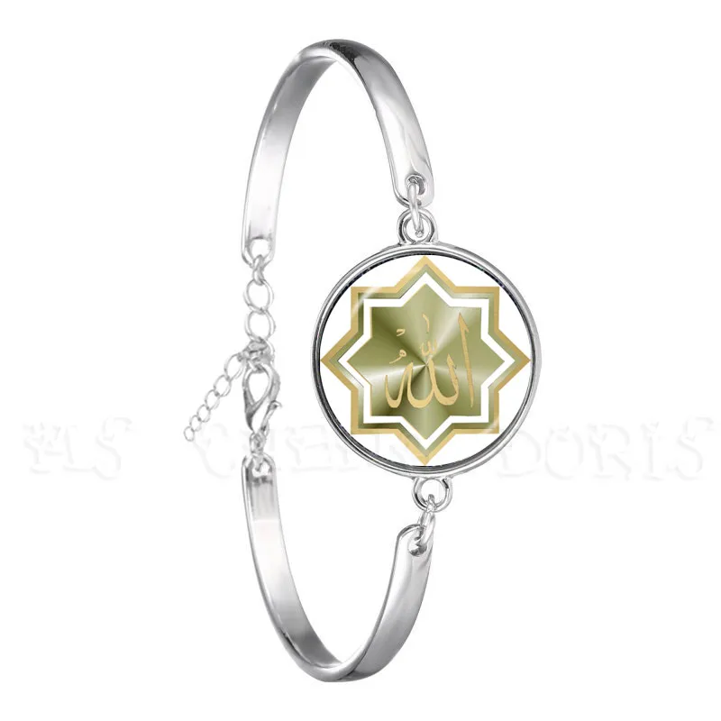 Браслет исламский Аллах для мужчин и женщин стеклянная цепочка с кабошоном 16 мм