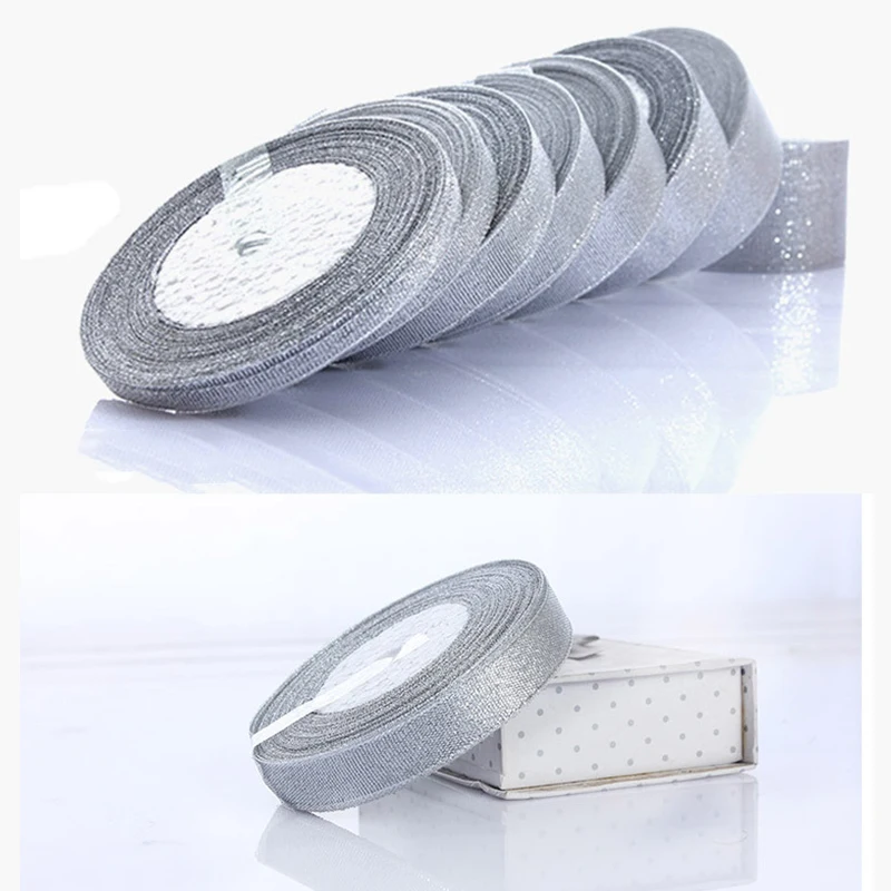 Золотая атласная лента 3 см 6 мм 25 ярдов | Дом и сад