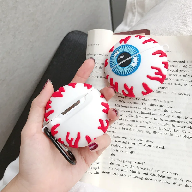 

3D Funny Eyeball Earpods Case For AirPods 1 2 Silicone Charging Headphones Case for Air pods Pro Protective Cover Accessories