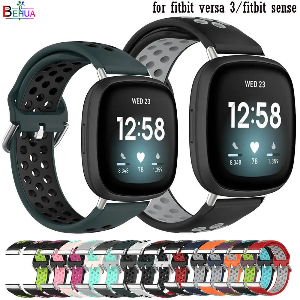 

Wristband Watchband For Fitbit Versa 3 / Sense Smartwatch Strap Soft Silicone Sports Wearable Bracelet Band Colorful