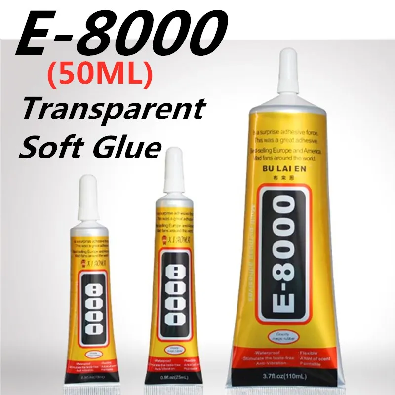 E8000 50ml Strong Liquid Glue Clothes Fabric Clear Leather Adhesive Jewelry Stationery Phone Screen Instant Earphone