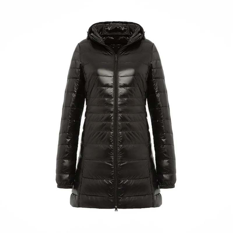 balck-With bag Sfit зимняя женская короткая парка, теплая тонкая короткая стеганая хлопковая куртка с карманами, пальто с капюшоном, однотонный легкий пуховик - Цвет: balck-With bag