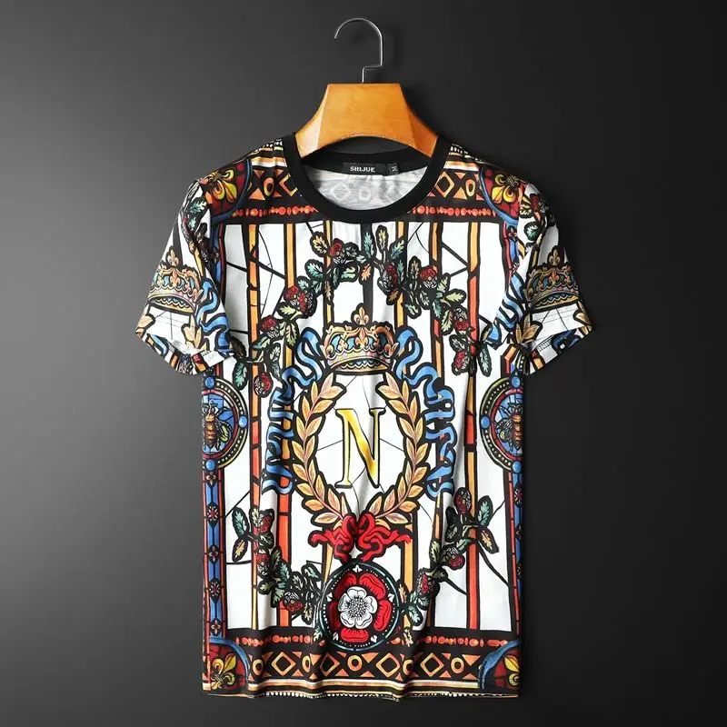 

Футболка мужская в полоску, Модная креативная уличная одежда в стиле Харадзюку, топ с круглым вырезом, брендовая рубашка, весна