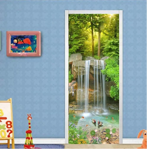Лидер продаж настенная дверь солнечный свет водопад дверная наклейка
