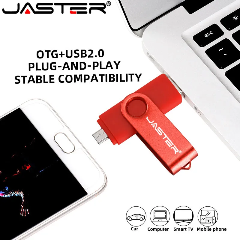 USB флеш накопитель JASTER OTG для смартфонов Android 64 ГБ 32 16 8 металлический usb 2 0 карта