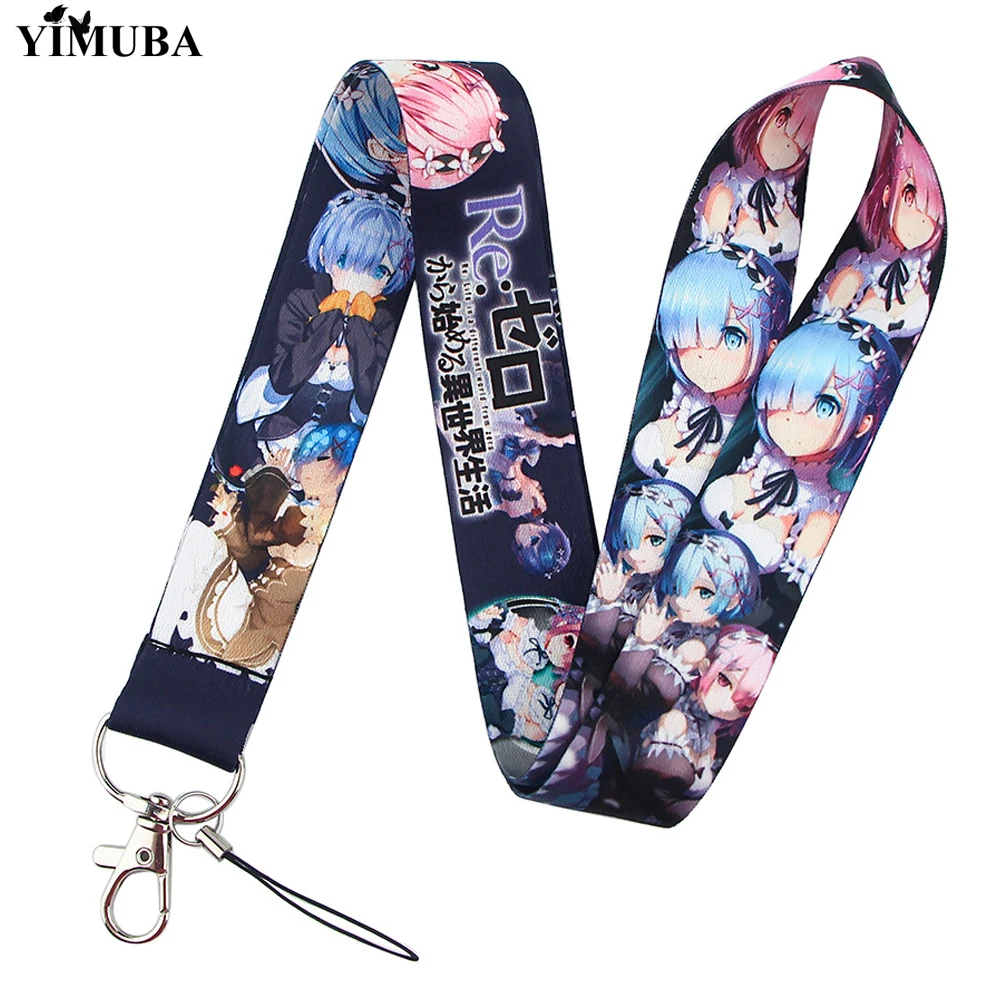 Брелок для ключей с надписью Re: жизнь в другом мире модные лямки на шею стиле