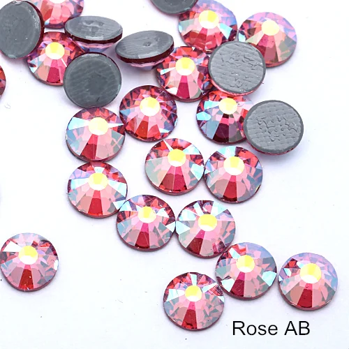 Rose AB SS16 SS20 Блеск стразы Горячая фиксация стразы 1440 шт./упак. кристалл AB Hot Fix стразы одежда свадебное платье E7021 - Цвет: Rose AB
