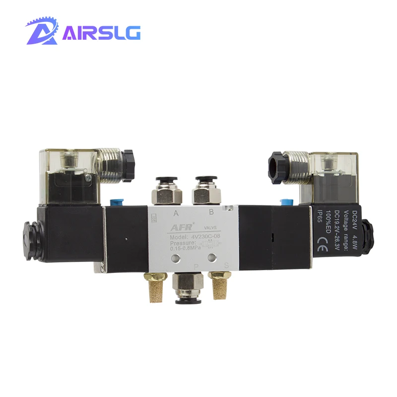 4V230C-08 4V130C-06 4V230C-06 4V330C-10 4V430C-15 valves with Muffler connector 4mm/6mm/8mm/10mm/12mm 5/2 5/3 way solenoid valve