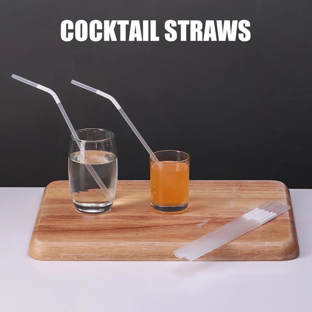 100pcs Drinking Straws Set Flexible Bendy Plastic Disposable Cocktail Drinking Straws Wedding Party Supplies Kitchen Accessories