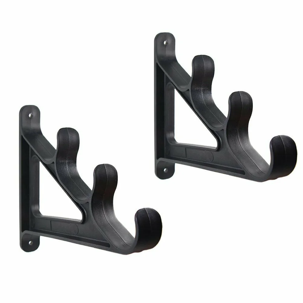 

1 pair Fishing rod storage wall rack Wall Bracket Plastic Black Fishing tackle