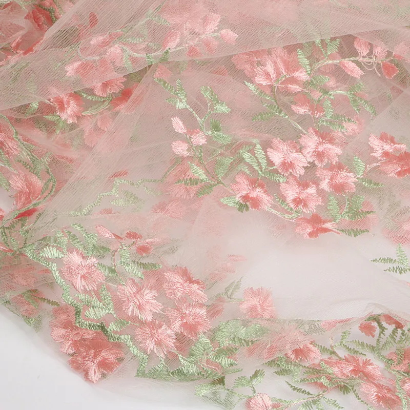 3/5/10 ярдов Цветочная вышитая кружевная ткань сетка тюль для шитья платья свадьбы