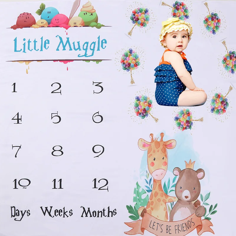 Новорожденный ребенок ежемесячный рост веха одеяла оригинальность фотография