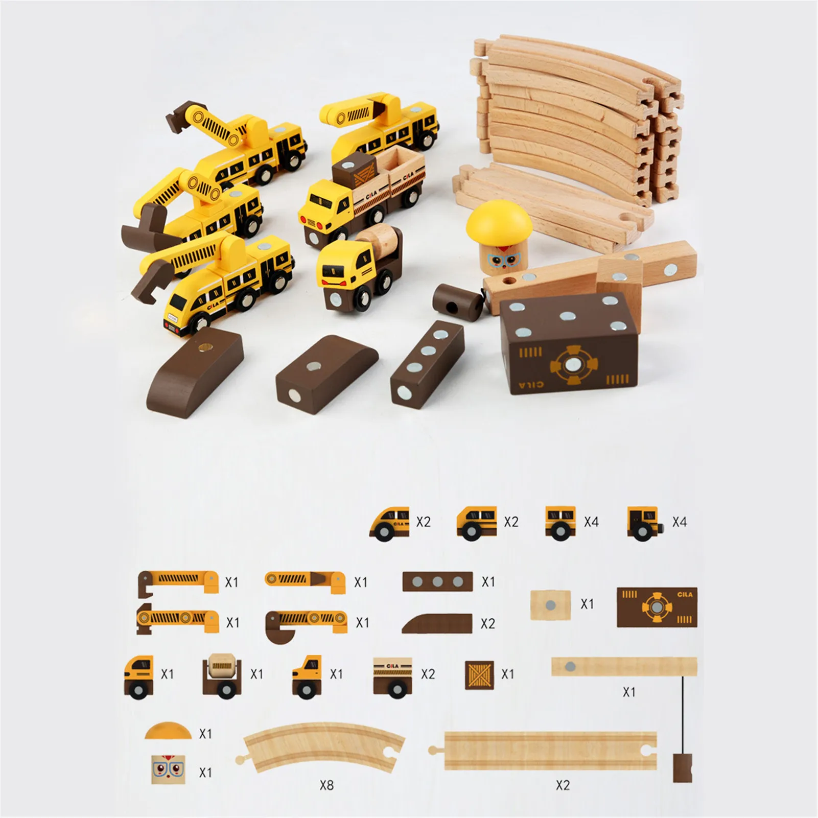 

Electromagnetic Engineering Vehicle Set Magnetic Assembly Vehicle DIY Track Engineering Train Set For Kids