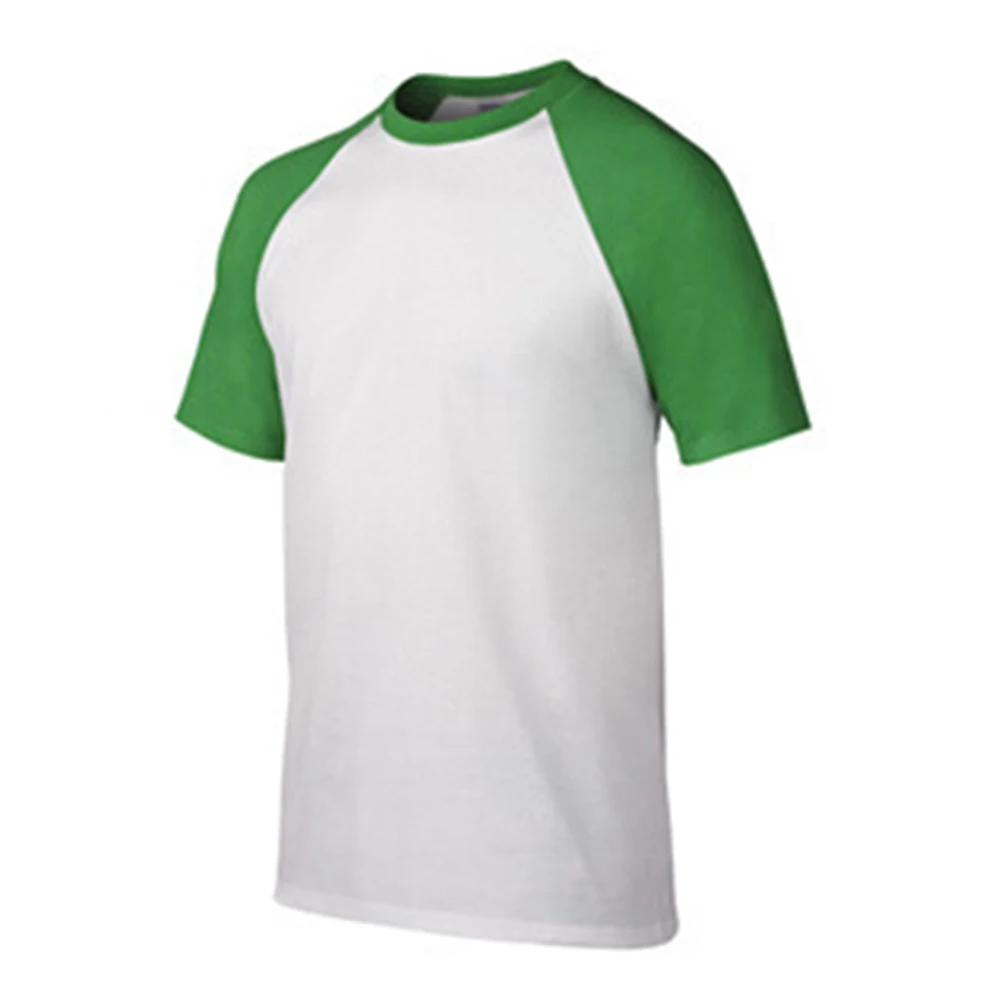 Мужская хлопковая Футболка реглан с круглым вырезом свободная Однотонная