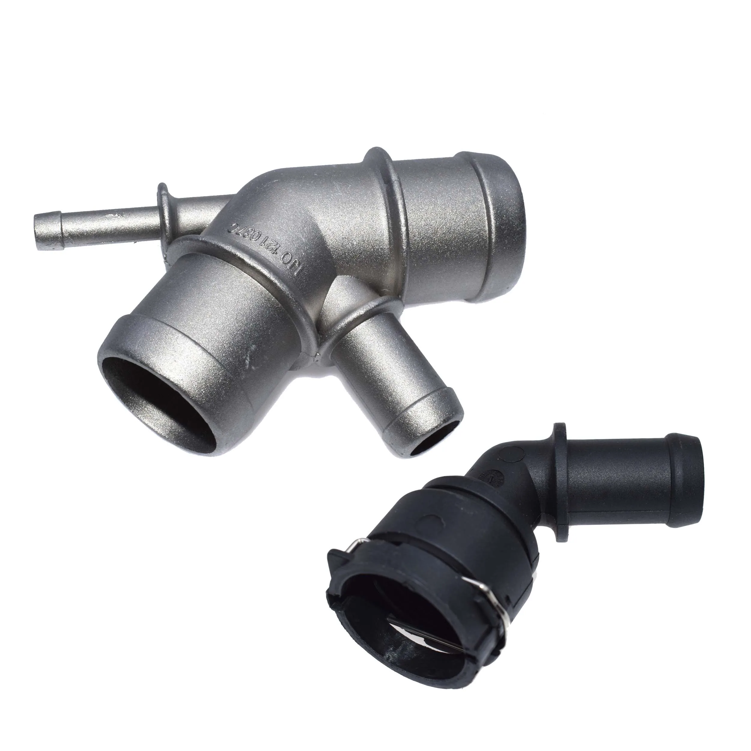 Kit 004 Aluminum Coolant Thermostat Radiator Water Flange Pipe Connector For Audi VW A3 TT Skoda Seat Bora Golf Jetta 1.8T 1J0121087C - Цвет: Kit 004