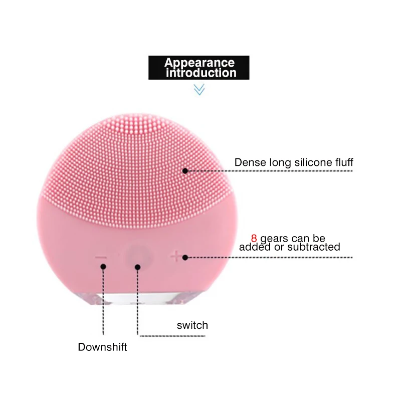 Электрическая силиконовая щетка для ухода за кожей лица ультразвуковая