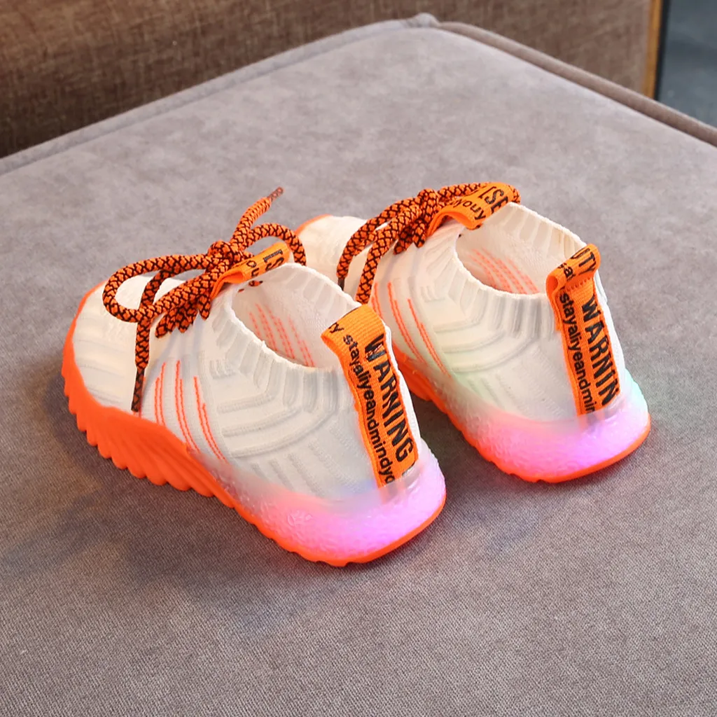 Детская обувь для маленьких девочек и мальчиков сетчатый светодиодный