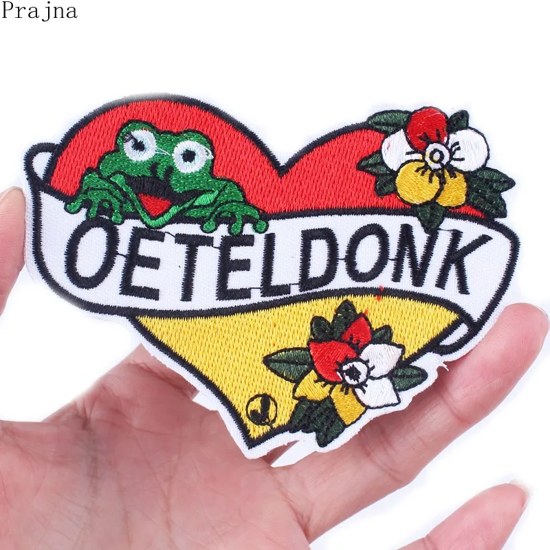 Вышитые патчи Prajna с лягушкой эмблема Oeteldonk полностью вышитая лягушка карнавал