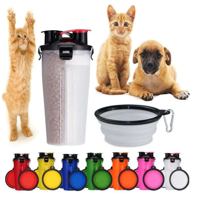 2 в 1 пластиковая бутылка для воды|Кормление собаки| |
