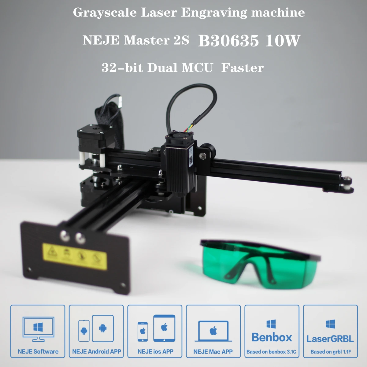 NEJE Master 2S B30635 10 Вт лазерный гравировальный станок с ЧПУ для DIY лазерная резьба Логотип Марка принтер Lightburn BenBox