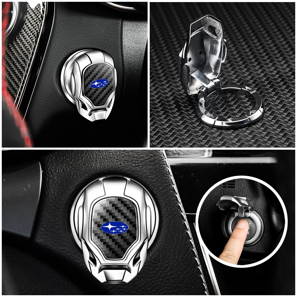 

Car Styling Engine Start Stop Switch Button Cover Decorative Sticker Accessories For Subaru Forester Human Lion Impreza WRC STI