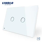 LIVOLO AU US C9 стандартный, сенсорный выключатель, перекрестный переключатель, 2-полосным, сенсорный Экран светильник переключатель, белый, с украшением в виде кристаллов Стекло Панель, различные управления