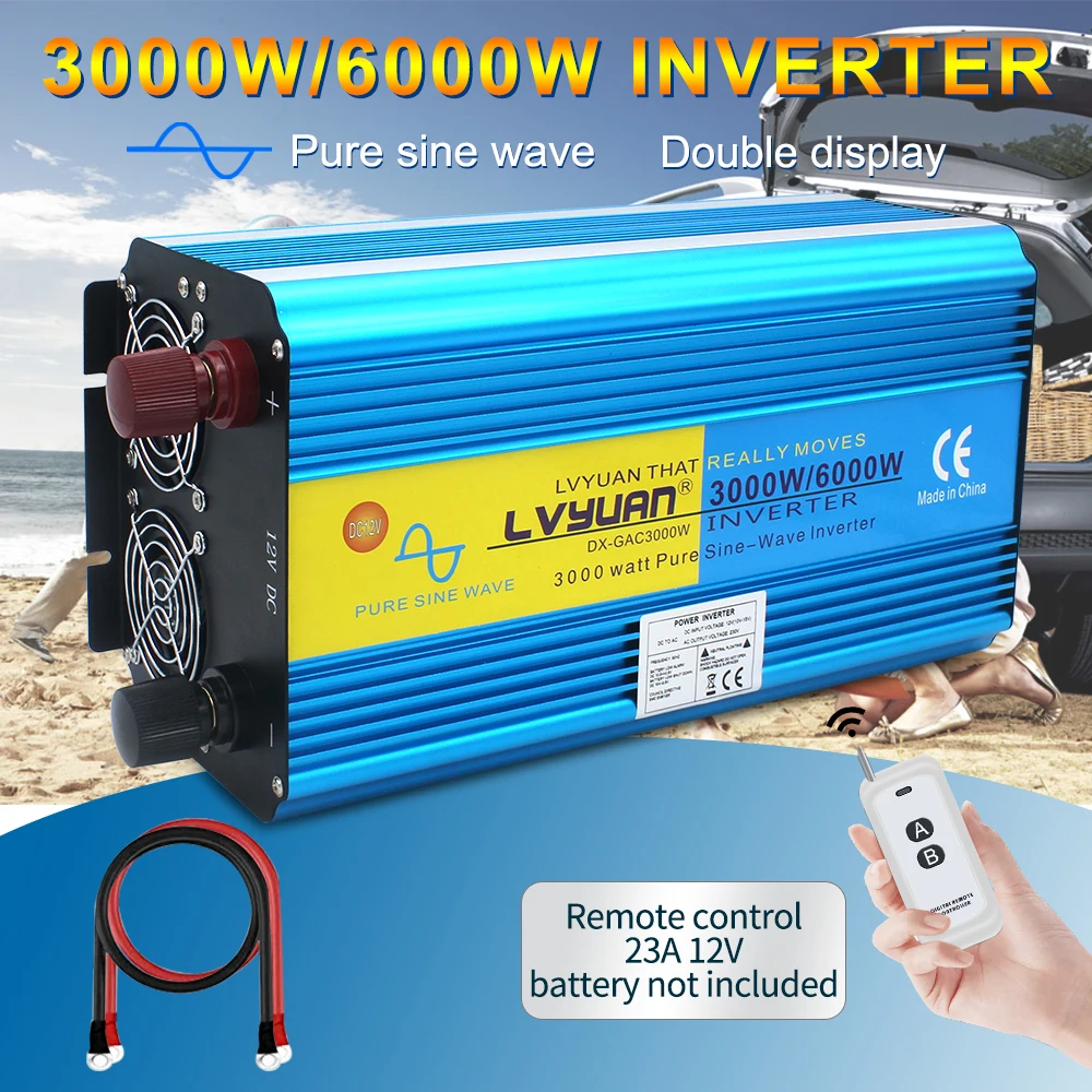 3000W/6000W pure sine wave power inverter transformer DC 12V/24V TO AC220V/230V/240V CAMPING BOAT Converter with remote control 3000W/6000W pure sine wave power inverter transformer DC 12V/24V TO AC220V/230V/240V CAMPING BOAT Converter with remote control