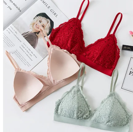 Комплект женского нижнего белья прозрачный кружевной бюстгальтер и трусы с