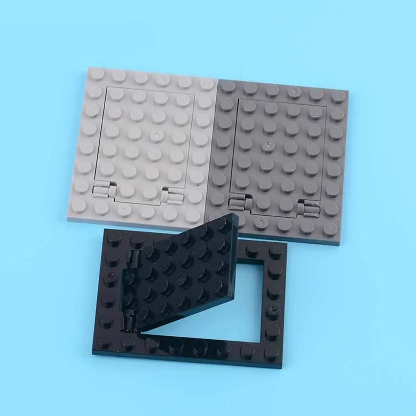 

Plate 6x8 Trap Door Frame Flush+4x5 Trap Door Flat Hinge Building Block Parts MOC Toys compatible 92099+92107 6pcs/lot