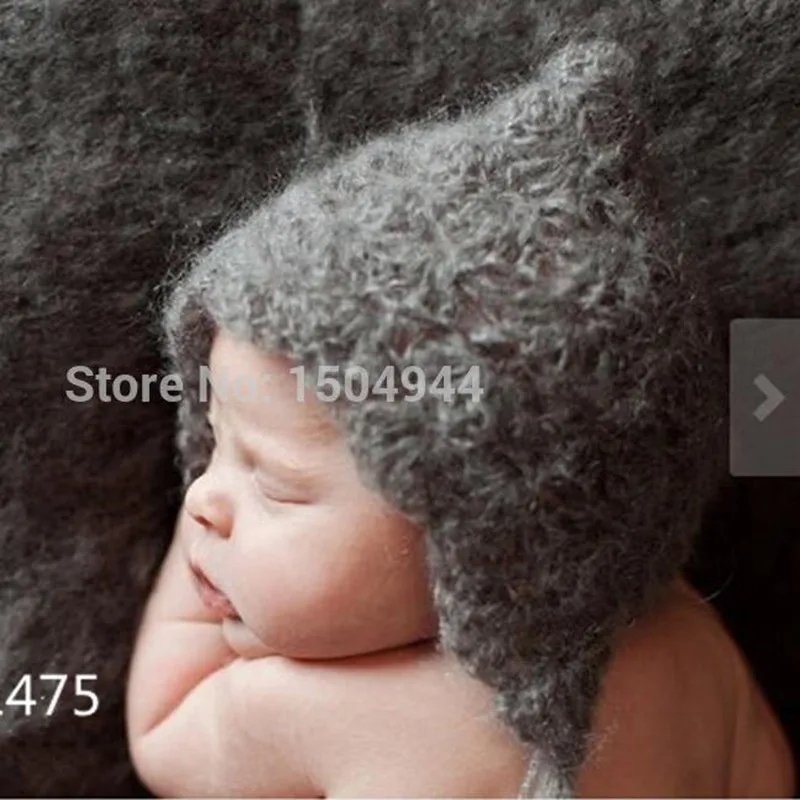 

Manual baby hand woven mohair hat, flower shower cap, baby photography props