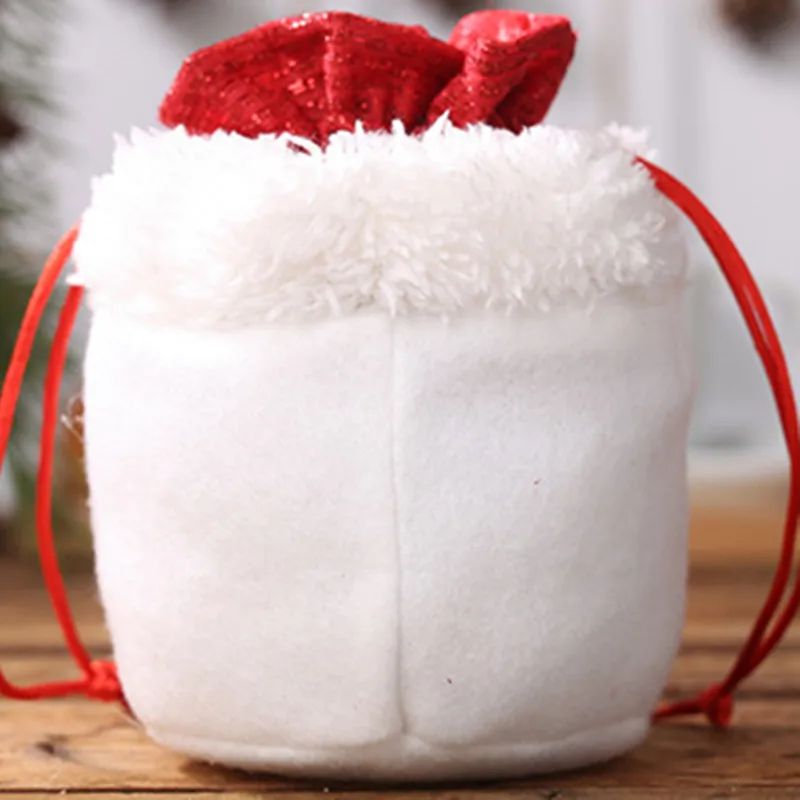 Santa Sacks Cloth Apple Gift Bags Christmas Decorations for Home Ornaments New Year 2020 Noel Navidad Presents Kids | Дом и сад