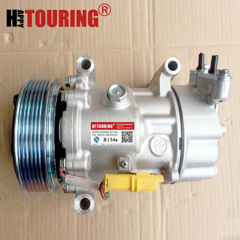Компрессор A/C sanden sd6v12 1449 1450 9671456680 9655191680 для Peugeot 206 307 Citroen Fiat компрессор |