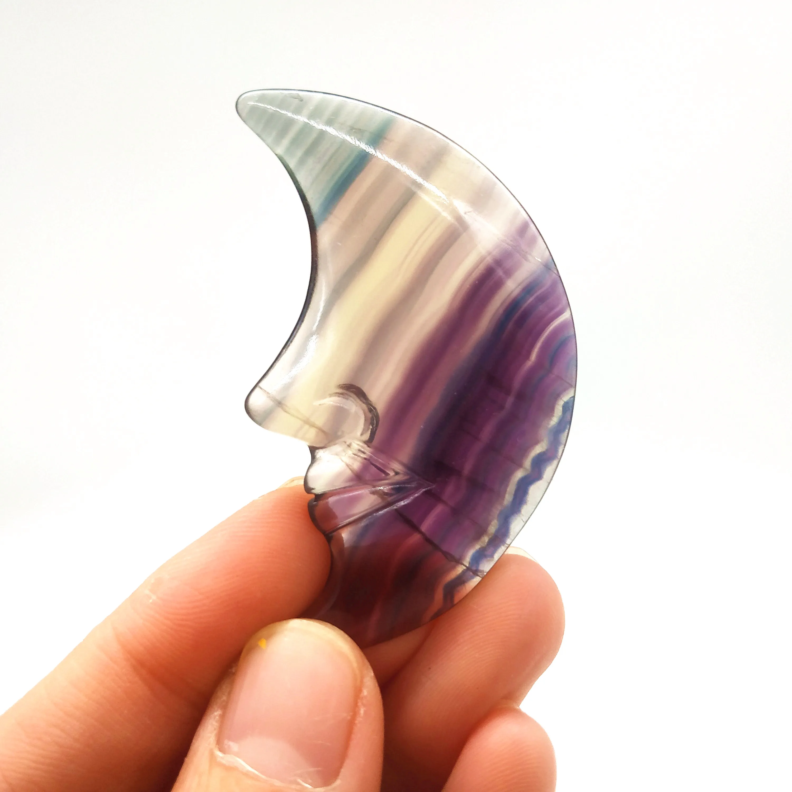 2 ''натуральный высококачественный ручной резной кварцевый кристалл луна