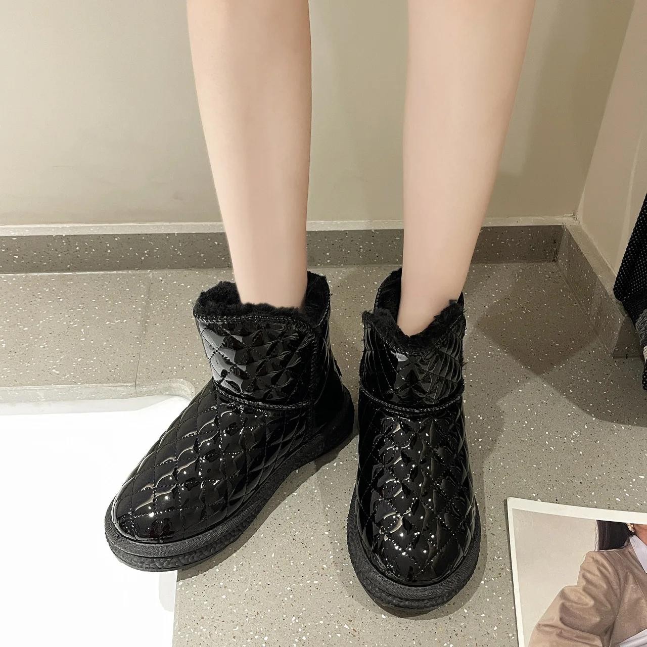 

Женские ботинки, осенние ботинки, женская обувь на плоской подошве, роскошная дизайнерская австралийская обувь с круглым носком, зимняя обу...