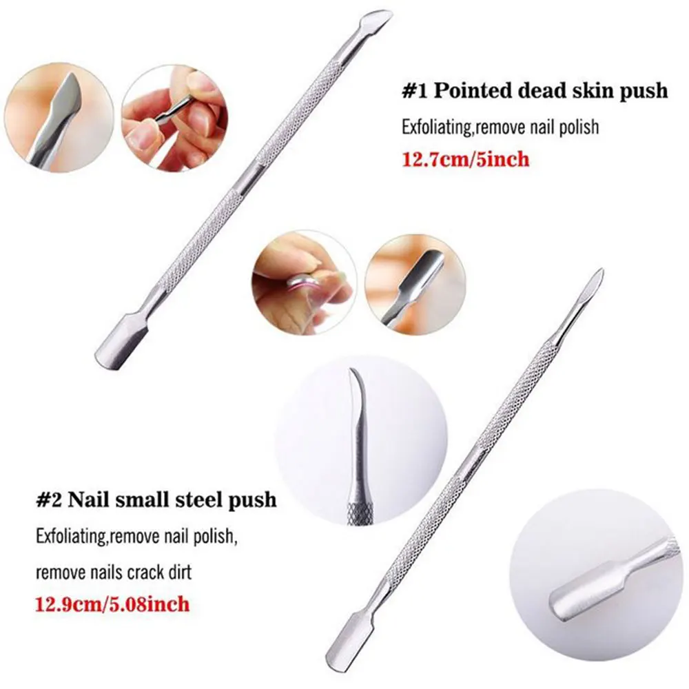 Dighealth 4 шт./лот средство для удаления кутикулы из нержавеющей стали двухсторонний