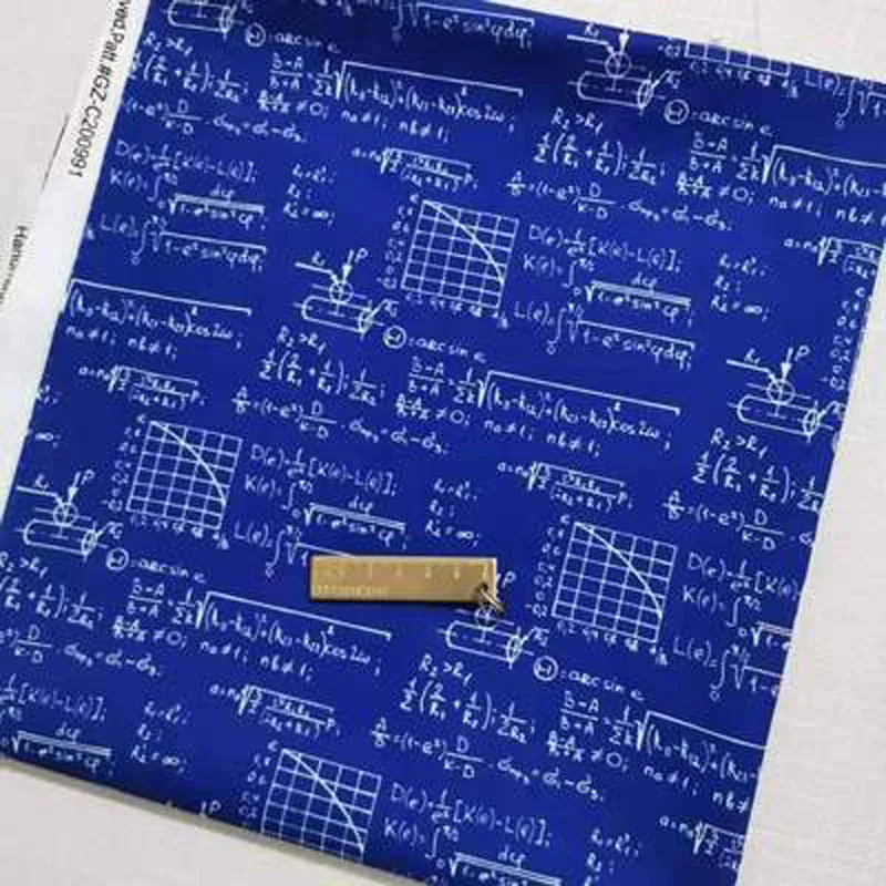 

Viaphil 100% Cotton Fabric Brand New Blue Maths Blackboard Printed Sewing Cloth Dress Clothing Textile Tissue