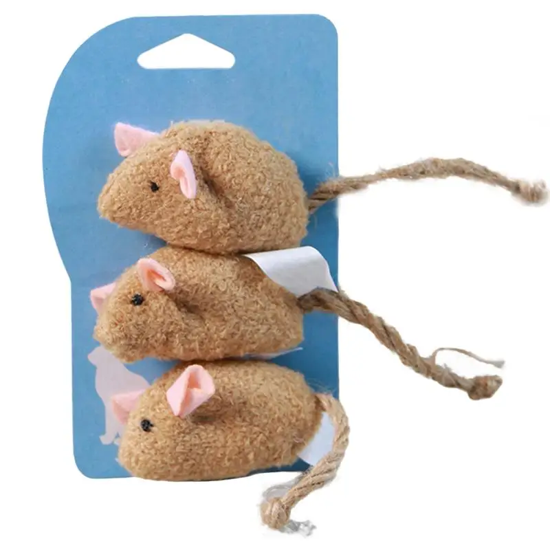 

Dorakitten 3Pcs/Set Cat Toys Mouse Shape Plush Bite Resistant Interactive Catnip Toy Cat Bite Toy Pet Supplies Cat Favors