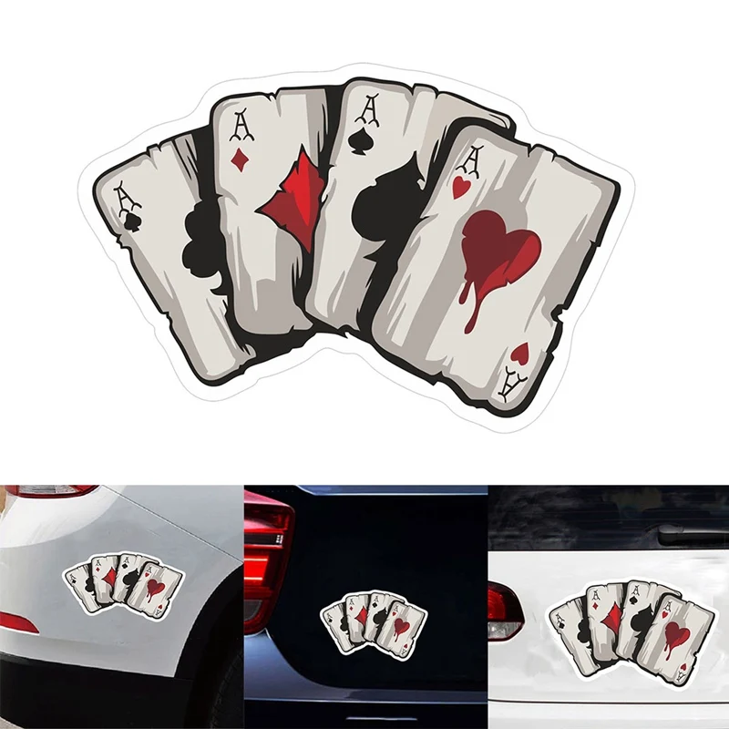 

High quality Car Sticker Graphics Playing Cards A Vinyl Car Truck Window Laptop Helmet Decal Sticker