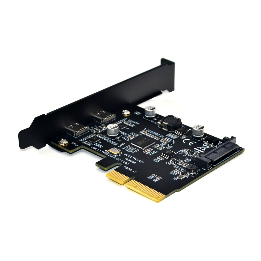 USB 3 1 PCIE Raiser карта двойной Реверсивный Gen 2 порта type C PCI E Express X4 SATA 15Pin Разъем 10 Гбит/с