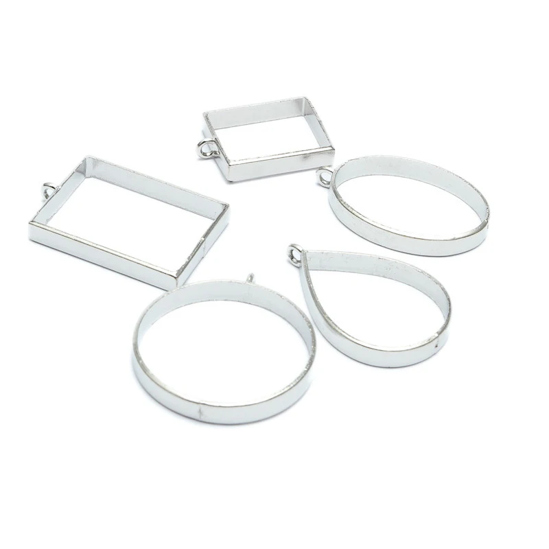

10pcs Metal Geometric Frame UV Epoxy Resin Mold for Jewelry Making Tools Oval Round Waterdrop Pendant Charms Accessories DIY