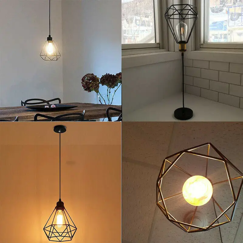 1PCS New Lampshade Only Retro Edison Cage Wire Metal Shaped Pendant Hanging Lamp Cover Shade Without | Лампы и освещение
